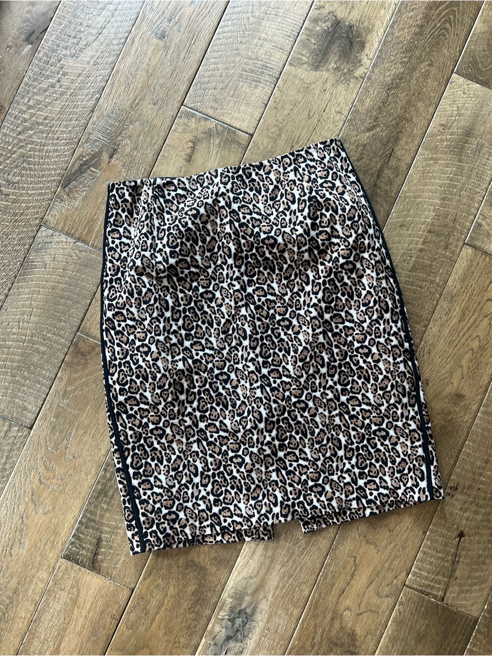 White House Black Market Leopard Print Pencil Skirt - Black & Brown